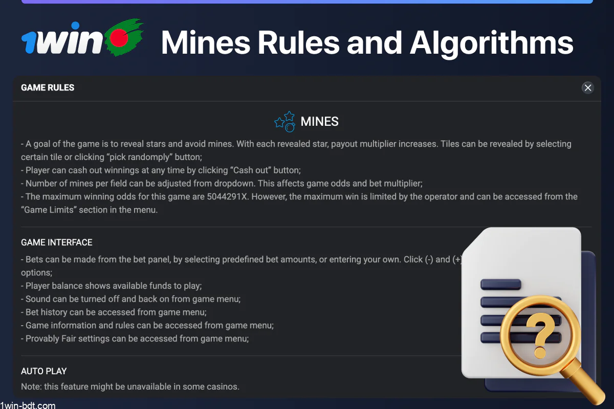 1win Mines Rules