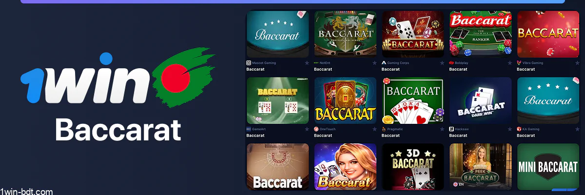 Baccarat game with player vs. banker bets, available in 1win live casino