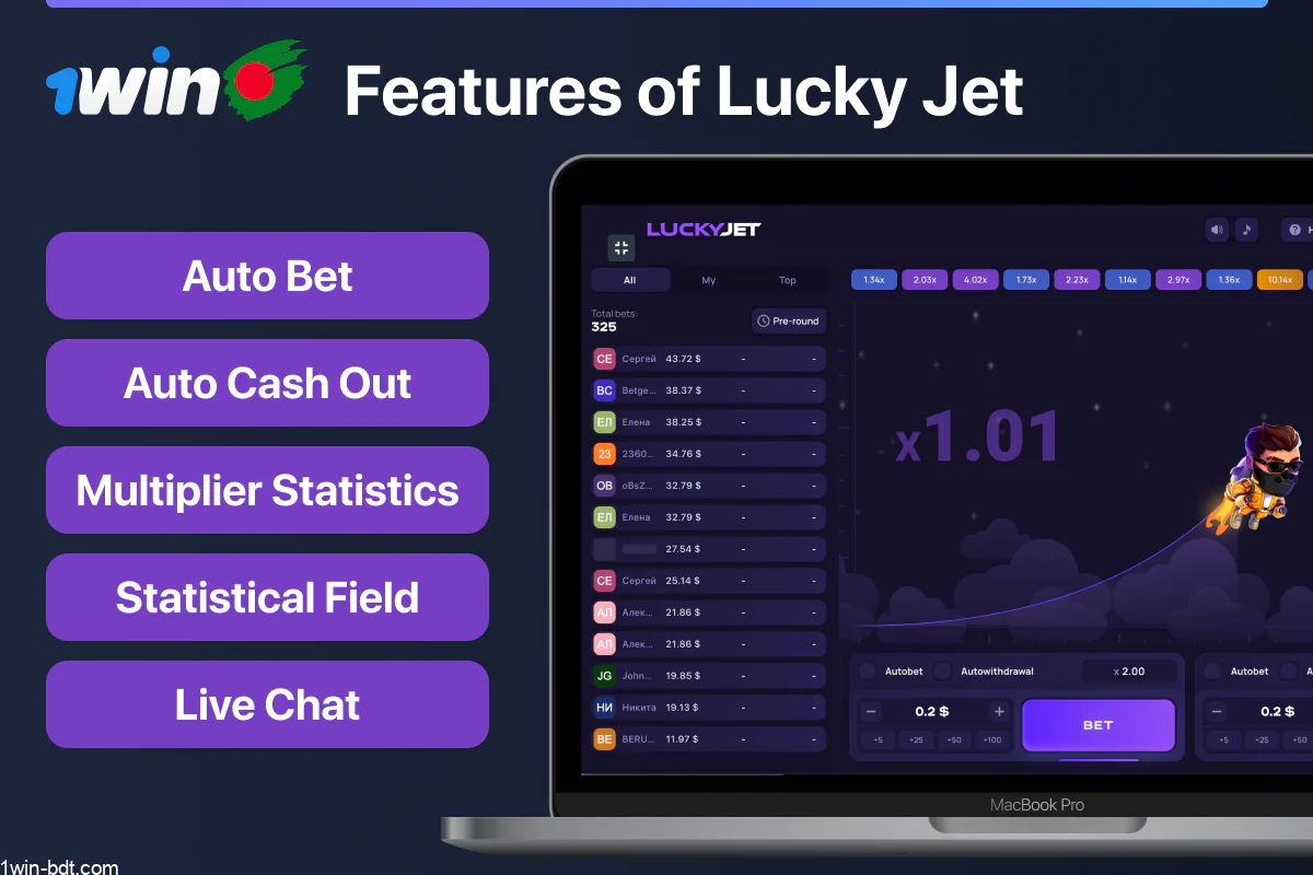 Key features of 1win Lucky Jet