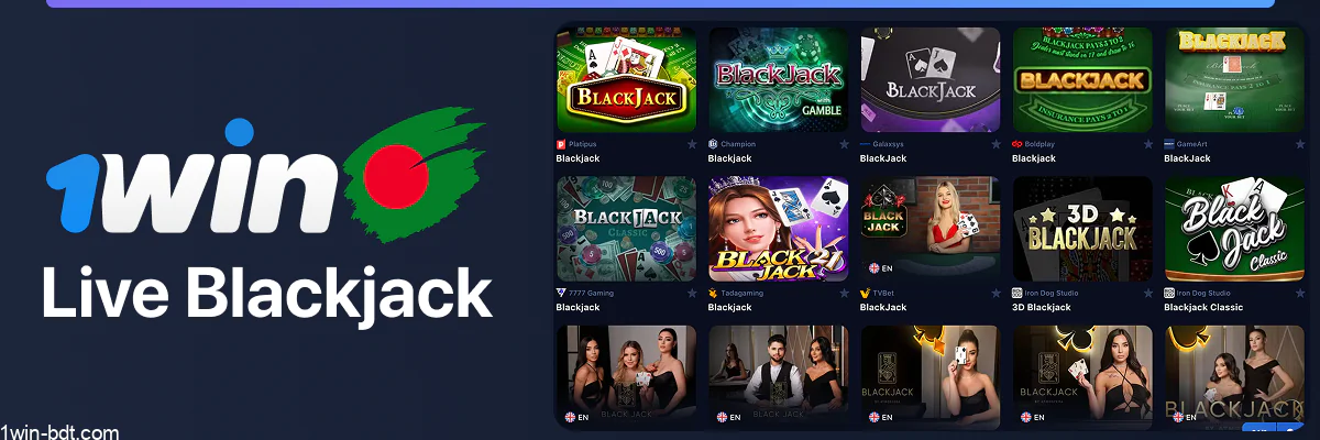 Over 170 live Blackjack games where players aim to collect 21 points