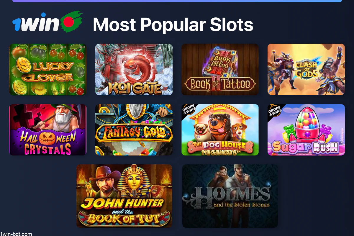 1win's popular slots are favored by players