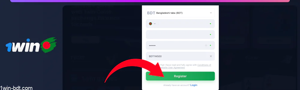 User clicks “Register” to finish