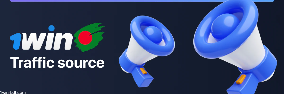 Placement of advertisements to attract traffic and earn money on 1win